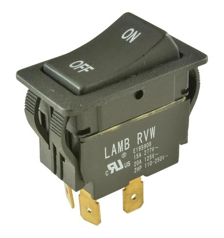 اي سويتش RVW42D1123 مفتاح روكر، DPST، 20 أمبير، 125 فولت تيار متردد، أسود in Saudi Arabia