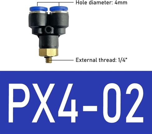 10PCS PX Pneumatic Fittings Y-Shaped Tee 4-12mm Outer Diameter Hose M5 1/8 "1/4" 3/8 "1/2" BSPT External Thread Tee Air Connector(PX4-02 10PCS) in Kuwait