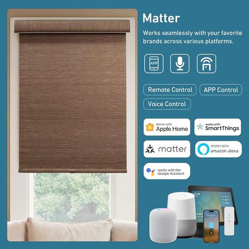 Matter Smart Blinds Motor Kit for 1.5" Shade Tube, Type C Rechargeable Roller Shade Motor, Work with Thread Low Power Consumption, Home Assistant, Alexa, HomeKit Motorized Blinds in Saudi Arabia