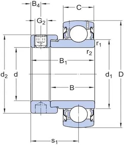 SA210 YET210 GRAE50-NPP-B إدراج محمل فولاذي من الكروم مع كرة شعاعية قفل غريب الأطوار in Saudi Arabia