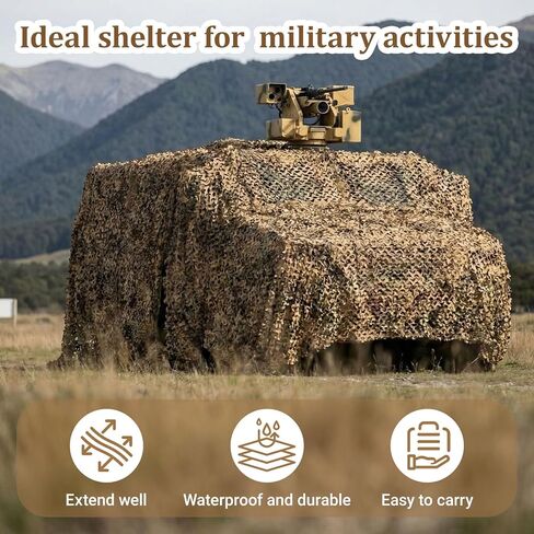 Chunful 20 x 13 ft 3D Car Camouflage Net, Woodland Hunting Camo Net, Military Grade Reinforced Tactical Cover for Hunt, Shoot, Shade & Outdoor Use, Includes Tie-Down Cords & Mesh Backing in Saudi Arabia