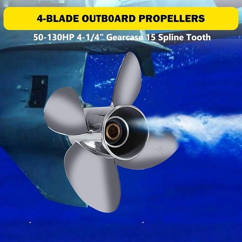 الدعائم الشبابية 13 × 17 مروحة قارب خارجية من الفولاذ المقاوم للصدأ لمحركات ياماها 50 70 75 80 90 100 115 125 130HP 13 × 17 مجموعة محور الدعامة متضمنة 15 سنًا RH in Saudi Arabia