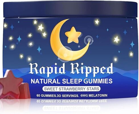 Radiya Natural Sleep Aid Gummies - Effective Melatonin 6 mg Fall Asleep Quickly and Gently in 30 Minutes - Sleep+ Gummies for Adults a Restful Night's Sleep - 60 Count (1pc) in Saudi Arabia