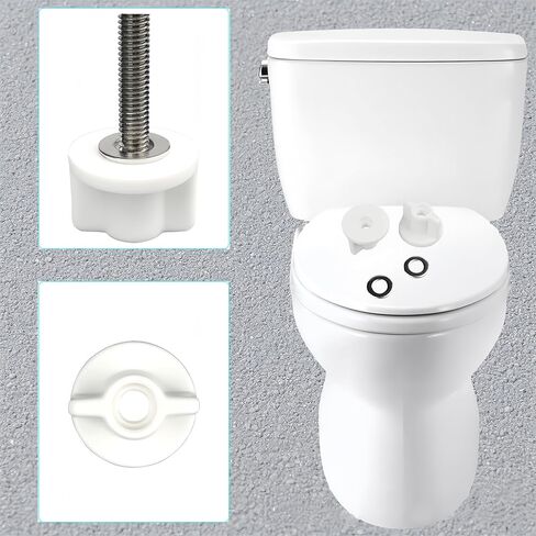 مجموعة 6 قطع من صواميل تركيب مقعد المرحاض M6 - صواميل بلاستيكية من البولي بروبيلين وغسالات من الفولاذ المقاوم للصدأ لتثبيت مفصل المرحاض بقفل علوي in Kuwait