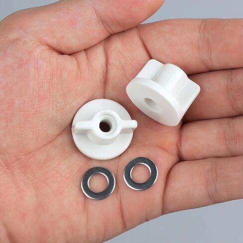 مجموعة 6 قطع من صواميل تركيب مقعد المرحاض M6 - صواميل بلاستيكية من البولي بروبيلين وغسالات من الفولاذ المقاوم للصدأ لتثبيت مفصل المرحاض بقفل علوي in Kuwait