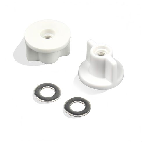 مجموعة 6 قطع من صواميل تركيب مقعد المرحاض M6 - صواميل بلاستيكية من البولي بروبيلين وغسالات من الفولاذ المقاوم للصدأ لتثبيت مفصل المرحاض بقفل علوي in Kuwait