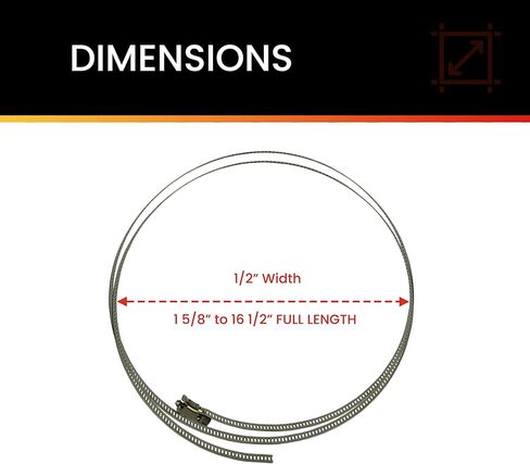 Pro Tie 33713-10 مشبك خرطوم مقاوم للصدأ للخدمة العادية، نطاق يتراوح من 1-5/8 بوصة إلى 16-1/2 بوصة، 10 عبوات in Kuwait