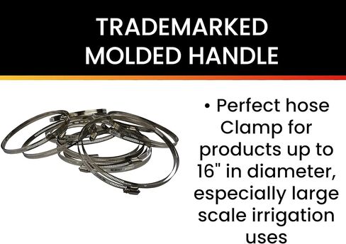 Pro Tie 33713-10 مشبك خرطوم مقاوم للصدأ للخدمة العادية، نطاق يتراوح من 1-5/8 بوصة إلى 16-1/2 بوصة، 10 عبوات in Kuwait