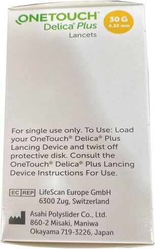 J&D International OneTouch Delica Plus 200 Lancets 30 Gauge 0.32mm in Saudi Arabia