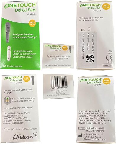 J&D International OneTouch Delica Plus 200 Lancets 30 Gauge 0.32mm in Saudi Arabia