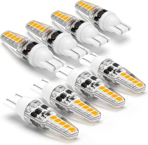 T10 إسفين قاعدة المناظر الطبيعية 194 921 LED لمبة الضوء 2700K أبيض دافئ 3W يعادل 15W 20W الجهد المنخفض AC / DC12V-24V T5 LED لمبة Landsacpe Garden Deck RV Camper Marine Boat قبة الإضاءة، 8 حزمة in Kuwait