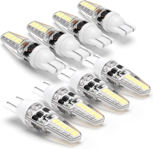 T10 إسفين قاعدة المناظر الطبيعية 194 921 LED لمبة الضوء 2700K أبيض دافئ 3W يعادل 15W 20W الجهد المنخفض AC / DC12V-24V T5 LED لمبة Landsacpe Garden Deck RV Camper Marine Boat قبة الإضاءة، 8 حزمة in Kuwait