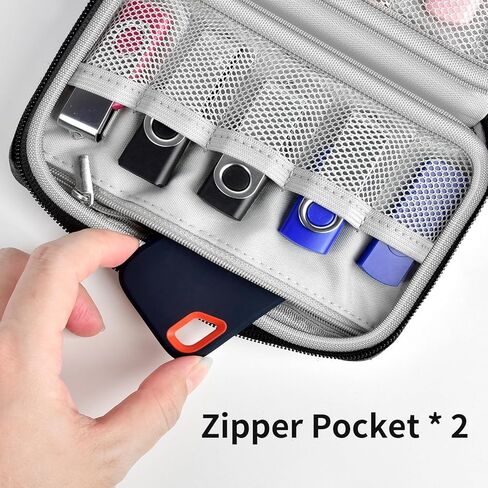 حالة محرك أقراص فلاش USB متوافقة مع Sandisk/for Samdata/for PNY/for Lexar Hard Drive ، حقيبة قماش محمولة 3 طبقات مع جيب شبكة لمدة 24 عصي USB ، 10 بطاقات SD (تغطية فقط)- رمادي فقط in Kuwait