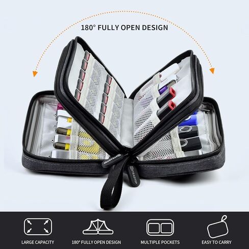 حالة محرك أقراص فلاش USB متوافقة مع Sandisk/for Samdata/for PNY/for Lexar Hard Drive ، حقيبة قماش محمولة 3 طبقات مع جيب شبكة لمدة 24 عصي USB ، 10 بطاقات SD (تغطية فقط)- رمادي فقط in Kuwait