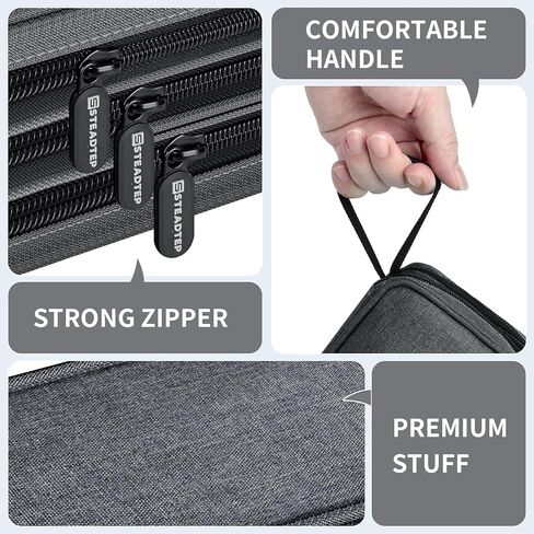 حالة محرك أقراص فلاش USB متوافقة مع Sandisk/for Samdata/for PNY/for Lexar Hard Drive ، حقيبة قماش محمولة 3 طبقات مع جيب شبكة لمدة 24 عصي USB ، 10 بطاقات SD (تغطية فقط)- رمادي فقط in Kuwait