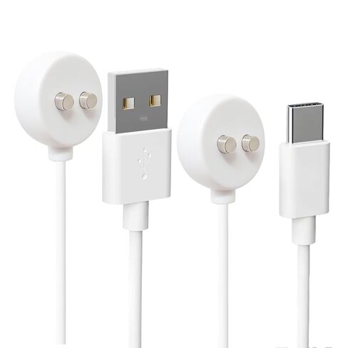 2 حزمة كابل شاحن بديل مغناطيسي لشاحن وردي 12 مم مع نقطتين (12 مم)، 2.65 قدم (80 سم) USB-A وUSB-C مجموعة منفذ شحن إلى سلك مغناطيسي لألعاب الورد فقط in Kuwait