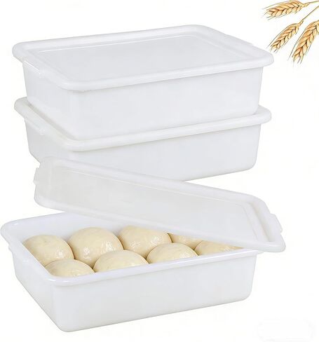 3 Pack Pizza Dough Proofing Box, Pizza Storage Container, Food Storage Containers with Lids, Bread Proofing Box, Stackable Commercial Quality Trays with Covers in Kuwait