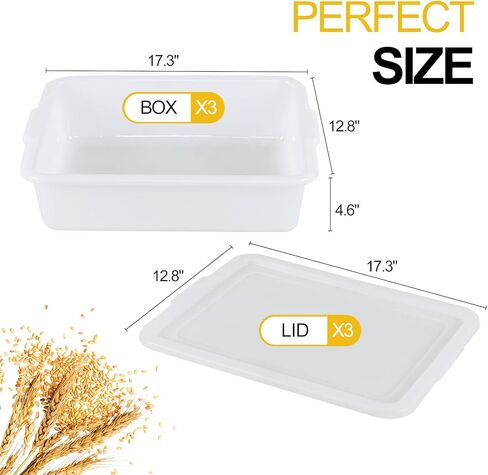 3 Pack Pizza Dough Proofing Box, Pizza Storage Container, Food Storage Containers with Lids, Bread Proofing Box, Stackable Commercial Quality Trays with Covers in Kuwait