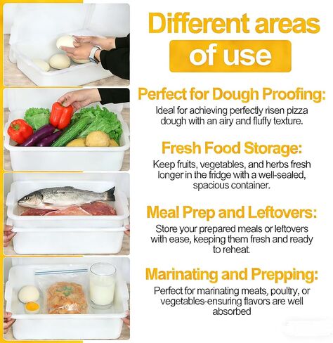 3 Pack Pizza Dough Proofing Box, Pizza Storage Container, Food Storage Containers with Lids, Bread Proofing Box, Stackable Commercial Quality Trays with Covers in Kuwait