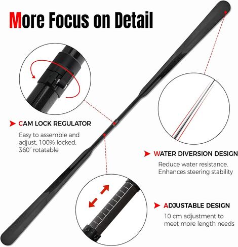 Greenland Paddle Lightweight Full Carbon Fiber with Paddle Bag, Adjustable Greenland Kayak Paddle 86-90" (220-230 cm) in Saudi Arabia