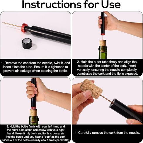 2pcs Wine Openers, 2026 New Portable Needle Type Wines Bottle Openers Air Pressure Cork Remover Corkscrew for Home Travel Party Essential Accessories in Saudi Arabia