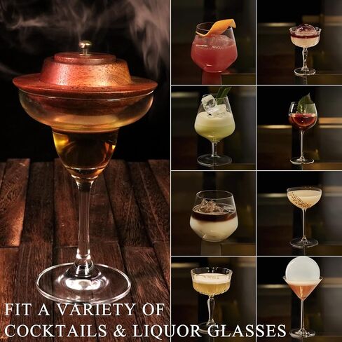 طقم مدخن الكوكتيل مع الشعلة، طقم مدخن الويسكي، طقم مدخن المشروبات ذو الطراز القديم - 4 نكهات خشبية، طقم مصفاة مدخن الويسكي - هدايا بوربون للرجال، الأب (بدون البيوتان) in Kuwait