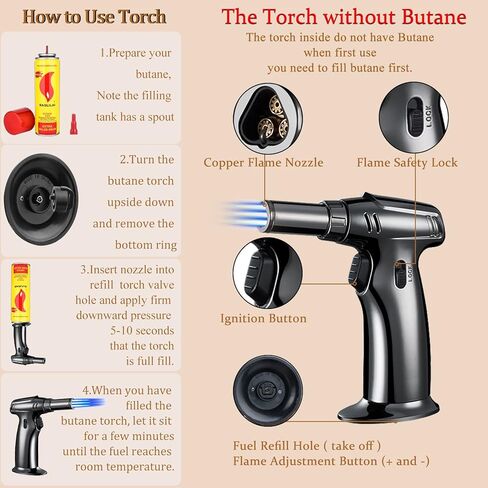 طقم مدخن الكوكتيل مع الشعلة، طقم مدخن الويسكي، طقم مدخن المشروبات ذو الطراز القديم - 4 نكهات خشبية، طقم مصفاة مدخن الويسكي - هدايا بوربون للرجال، الأب (بدون البيوتان) in Kuwait