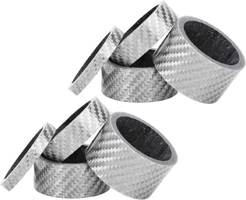 فاصل الدراجة، من ألياف الكربون خفيفة الوزن بمقاسات 5/10/15/20 مم، مجموعتين فضيتين لراكبي الدراجات على الطرق الجبلية، إصلاح الدراجة بنفسك in Kuwait