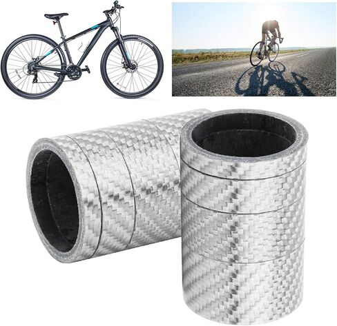 فاصل الدراجة، من ألياف الكربون خفيفة الوزن بمقاسات 5/10/15/20 مم، مجموعتين فضيتين لراكبي الدراجات على الطرق الجبلية، إصلاح الدراجة بنفسك in Kuwait