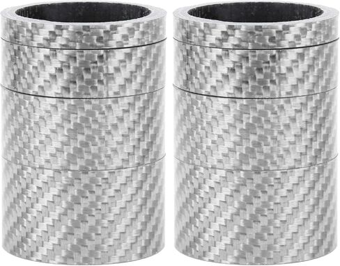 فاصل الدراجة، من ألياف الكربون خفيفة الوزن بمقاسات 5/10/15/20 مم، مجموعتين فضيتين لراكبي الدراجات على الطرق الجبلية، إصلاح الدراجة بنفسك in Kuwait