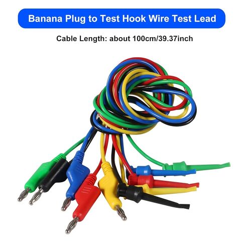 UMLIFE 10PCS Multimeter Test Lead Set Stackable Banana Plug to Test Hook Wire Cable Kit with Protective, Flexible Wire Leads 3.3Ft/1M in Saudi Arabia