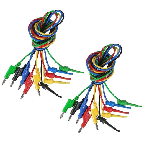 UMLIFE 10PCS Multimeter Test Lead Set Stackable Banana Plug to Test Hook Wire Cable Kit with Protective, Flexible Wire Leads 3.3Ft/1M in Saudi Arabia