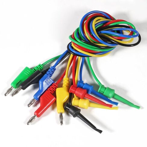 UMLIFE 10PCS Multimeter Test Lead Set Stackable Banana Plug to Test Hook Wire Cable Kit with Protective, Flexible Wire Leads 3.3Ft/1M in Saudi Arabia