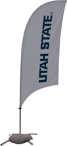 علم ريش مطبوع من Utah State Aggies College - مرخص من الرابطة الوطنية لرياضة الجامعات - بوليستر فائق - لافتة مدرسية (رمادي، أزرق) (قاعدة متقاطعة 7.5 بوصة) in Saudi Arabia