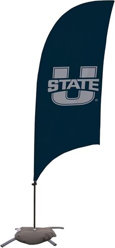 Utah State Aggies College Sports Printed Feather Flag - NCAA Licensed - Super Polyester - School Banner (Blue, Gray) (7.5' Cross Base) in Saudi Arabia