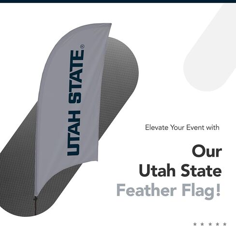 علم ريش مطبوع من Utah State Aggies College - مرخص من الرابطة الوطنية لرياضة الجامعات - بوليستر فائق - لافتة مدرسية (رمادي، أزرق) (قاعدة مدببة 7.5 بوصة) in Saudi Arabia