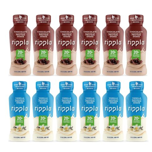 Ripple Vanilla Plant Based Protein Shake | 20g of Quality Sourced Pea Protein, Calcium & Iron Rich | Shelf Stable | Vegan & Non GMO | Dairy, Soy, Nut, & Gluten Free | 12 Fl Oz Bottles (Pack of 12) in Saudi Arabia