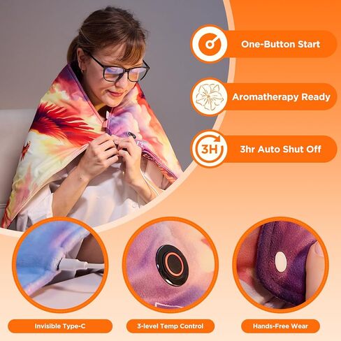 Extra Large Heating Pad with Carbon Nanotube,Fast Heating Far Infrared Therapy for Pain Relief,12V Safe and Washable, Ultra-Soft & Aromatic,Extra-Long Power Cord Allowing Flexible use(33"x17") in Saudi Arabia