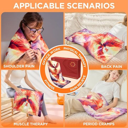 Extra Large Heating Pad with Carbon Nanotube,Fast Heating Far Infrared Therapy for Pain Relief,12V Safe and Washable, Ultra-Soft & Aromatic,Extra-Long Power Cord Allowing Flexible use(33"x17") in Saudi Arabia