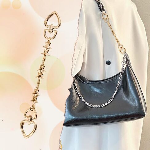 Kefley Star Purse Bag Extender Chain Charms Y2K Bag Accessories Metal Crossbody Bags Extension Chains Heart Shaped Clasp Clip in Saudi Arabia