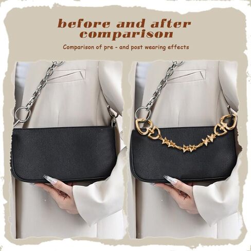 Kefley Star Purse Bag Extender Chain Charms Y2K Bag Accessories Metal Crossbody Bags Extension Chains Heart Shaped Clasp Clip in Saudi Arabia
