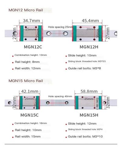 دليل خطي 12 مم MGN12 دليل خطي 100 مم MGN12C MGN12H شريحة خطية (MGN12H) in Kuwait