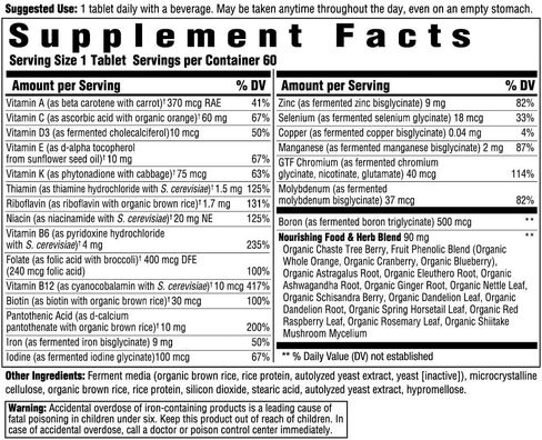 Innate Response Formulas Women's One Daily - Daily Multivitamin for Women - Supports Optimal Health and Well-Being - Vegetarian, Non-GMO, and Kosher - Made Without 9 Food Allergens - 60 Tablets in Kuwait