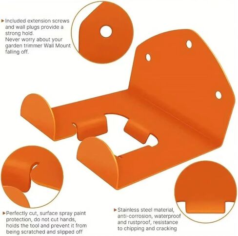 حامل تشذيب على الحائط عالي التحمل متوافق مع ملحقات Stihl Kombi، شماعات منظم لأدوات الطاقة في الحديقة لتشذيب العشب، أداة تشذيب التحوط، جدار المرآب 1 حزمة in Saudi Arabia