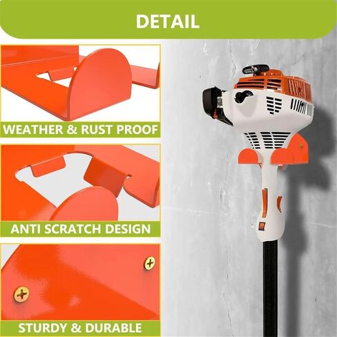 حامل تشذيب على الحائط عالي التحمل متوافق مع ملحقات Stihl Kombi، شماعات منظم لأدوات الطاقة في الحديقة لتشذيب العشب، أداة تشذيب التحوط، جدار المرآب 1 حزمة in Saudi Arabia