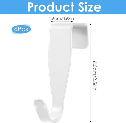 Sibba Over The Cabinet Door Hook Carbon Steel Hanger Hook 6PCS J-Shape No Drill Drawer Hooks Heavy Duty Easy to Install Single Hooks Door Back Holder for Kitchen Bathroom Hanging Clothes Towel in Saudi Arabia