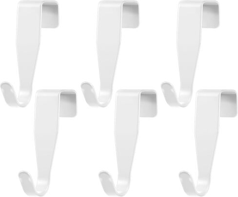 Sibba Over The Cabinet Door Hook Carbon Steel Hanger Hook 6PCS J-Shape No Drill Drawer Hooks Heavy Duty Easy to Install Single Hooks Door Back Holder for Kitchen Bathroom Hanging Clothes Towel in Saudi Arabia