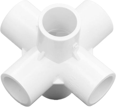 10PCS 6 Way Pipe Fittings, PVC Plastic Pipe Corner Elbow Connector 20mm Inner Diameter, with High Gloss Finish for Water Furniture Greenhouse Tent Connections (White) in Saudi Arabia