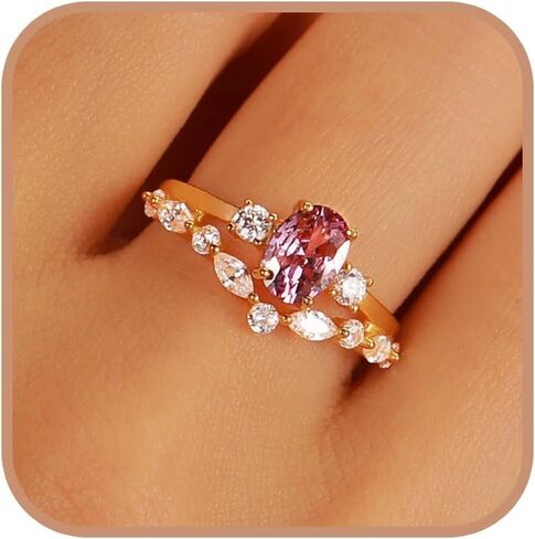 خاتم 3CT جمشت / الزمرد الأخضر للنساء 925 الفضة الاسترليني 14K مطلية بالذهب لذيذ تشيكوسلوفاكيا مطعمة بيضاوية الشكل جوهرة الميلاد خاتم الوعد لخطوبة الابنة الزفاف الأبدي عيد الميلاد هدية مجوهرات in Kuwait