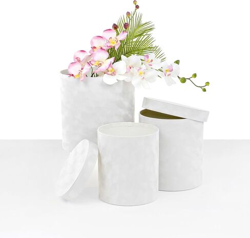 UNIKPACKAGING صناديق الزهور المخملية المستديرة، مجموعة من 3 قطع - تغليف هدايا أنيق لترتيبات الزهور، وحفلات الزفاف، وعيد الحب، والأحداث in Kuwait